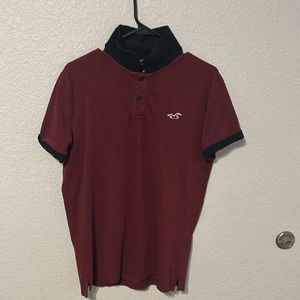 American eagle red and black polo shirt